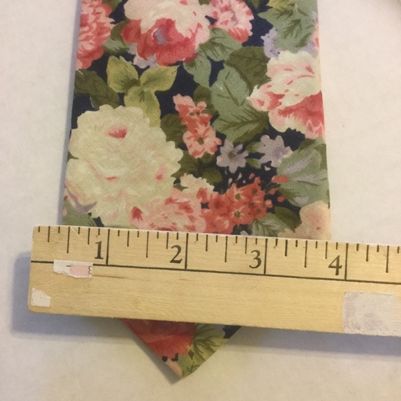 NECKTIE FLORAL PRINT / Navy background - Picture 4 of 4